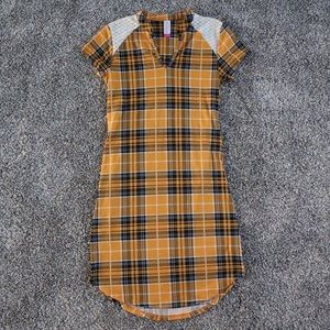No boundaries plaid body con dress